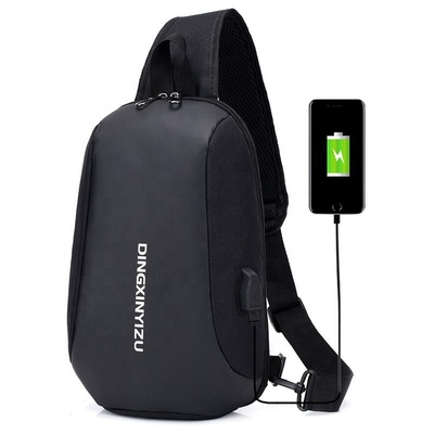 کیسه زنجیر نایلونی سیاه 4.2 لیتری ODM Sling Chest Crossbody کیسه چند منظوره ضد آب